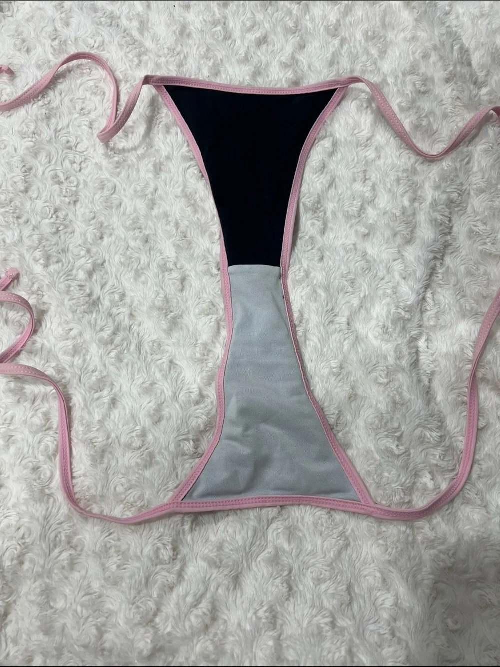 Black Bikini Bottom with Pink Trim